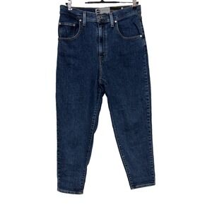 Levis Silver Tab Jeans Womens 30X27 Blue‎ Hi Waisted Mom Stretch Dark Wash